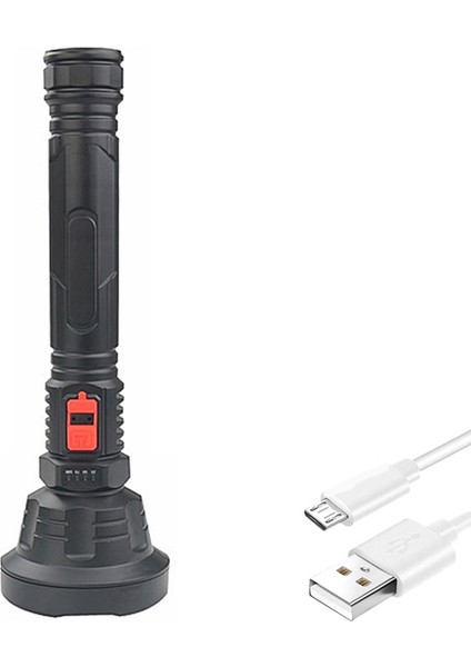 LED El Feneri Torch USB Şarj Edilebilir Dış Mekan Su Geçirmez Lamba (Yurt Dışından)