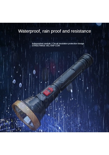 LED El Feneri Torch USB Şarj Edilebilir Dış Mekan Su Geçirmez Lamba (Yurt Dışından)