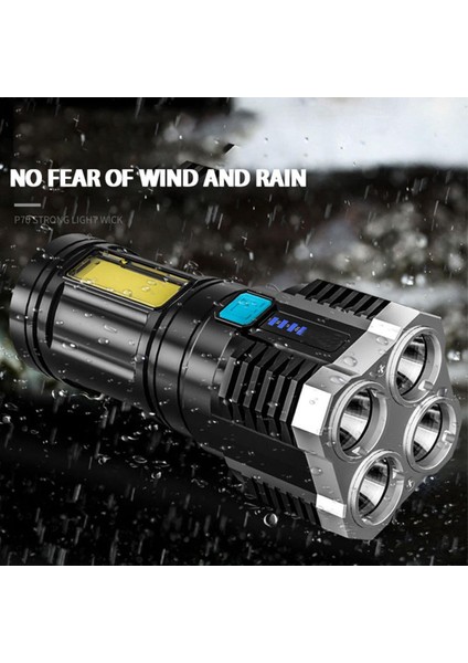 Çekirdekli LED Çok Fonksiyonlu Parlak El Feneri Cob Yan Işık Açık Taşınabilir Ev USB Şarj Edilebilir El Feneri (Yurt Dışından)