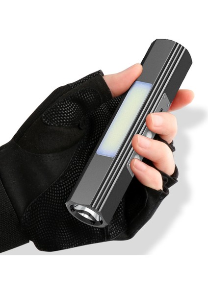 LED Çok Fonksiyonlu Dış Mekan Güçlü Işık T6 Mıknatıslı Işık Mini El Feneri, Parlak Stil: Beyaz Işık + Sarı Işık (Yurt Dışından) modelleri