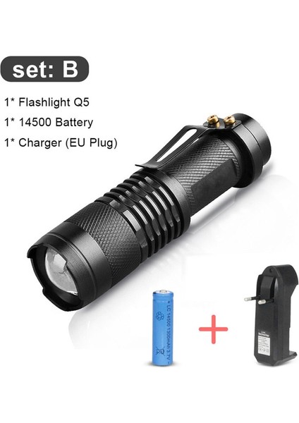 LED El Feneri Mini Torch Aa 14500 Şarj Edilebilir El Feneri 1000LM 3 Mod Zoom Flaş Işığı LED Ampul Kamp Gece Yürüyüşü Meşaleler (Yurt Dışından)