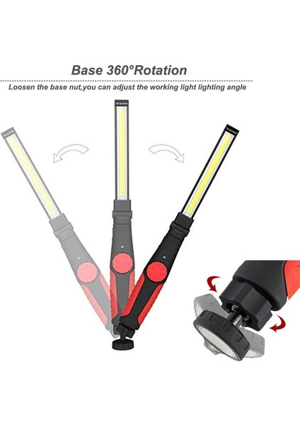 Katlanabilir Taşınabilir Cob El Feneri Torch USB Şarj Edilebilir LED Çalışma Işığı 360 Derece Döndürülmüş Manyetik Cob Fener Taşınabilir Spot (Yurt Dışından)