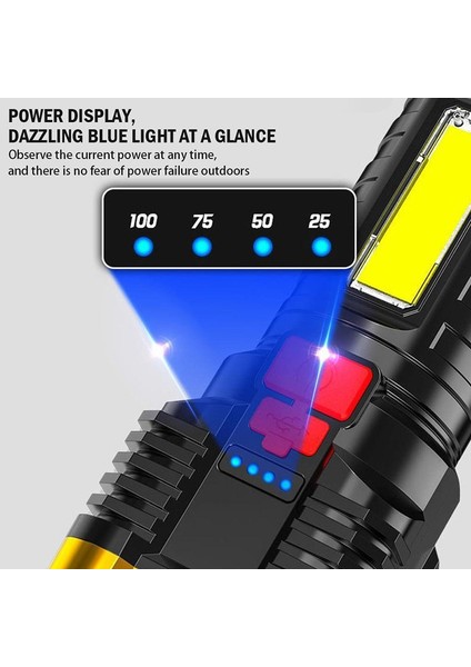 Yüksek Güçlü LED El Feneri Cob Yan Işık USB Şarj Edilebilir Projektör Iç Mekan Dış Mekan Için Acil Durum Işığı (Yurt Dışından) fırsatları