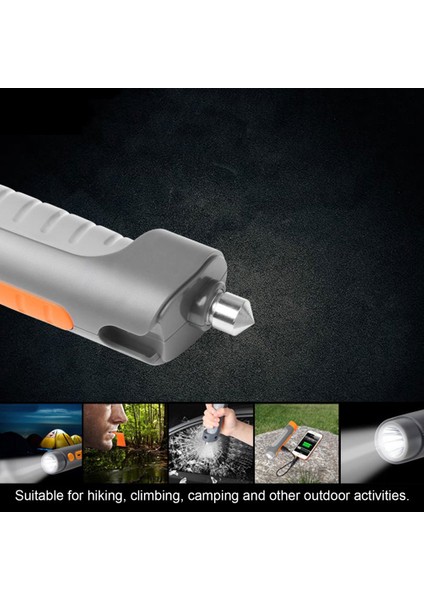 4'ü 1 Arada Çok Fonksiyonlu Araç Emniyet Çekici USB Şarj Edilebilir Güç LED El Feneri Gri ve Turuncu (Yurt Dışından) modelleri