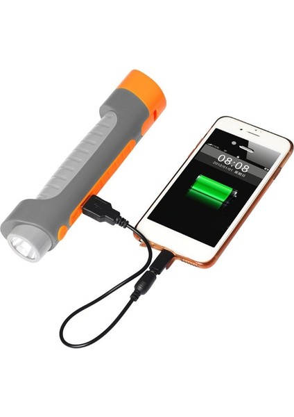 4'ü 1 Arada Çok Fonksiyonlu Araç Emniyet Çekici USB Şarj Edilebilir Güç LED El Feneri Gri ve Turuncu (Yurt Dışından) fırsatları