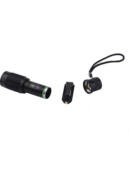 Skywolfeye 240-350LM T6 Odak Ayarlanabilir Dış Mekan 5 Mod LED El Feneri Siyah (Yurt Dışından)