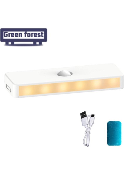 Yeşil Orman LED Gece Lambası Şarj Edilebilir USB Merdiven Otomatik Açma/kapama LED Indüksiyon Lambası (Yurt Dışından)