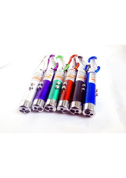 In 1 Çok Fonksiyonlu Mini Lazer LED El Feneri Anahtarlık Karabina Para Muayene Lambası (Yurt Dışından)