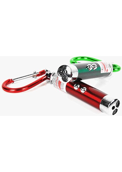 In 1 Çok Fonksiyonlu Mini Lazer LED El Feneri Anahtarlık Karabina Para Muayene Lambası (Yurt Dışından)