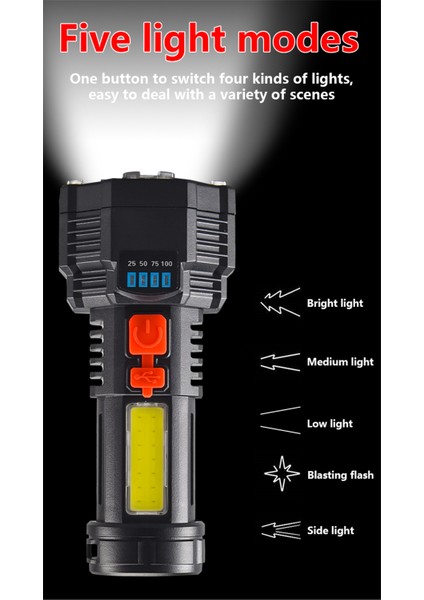 LED El Feneri Süper Parlak USB Dış Mekan 200 M Aralığı Çok Fonksiyonlu LED Uzun Menzilli Spot Pil Ekran Cob Işıklı Fener (Yurt Dışından) indirimleri