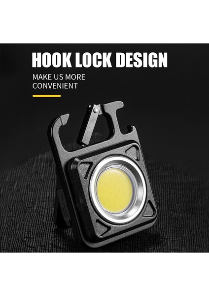 Mini LED Çalışma Işığı Taşınabilir El Feneri USB Şarj Edilebilir Anahtar Işık Kamp Açık Havada Yürüyüş Cob Fener (Yurt Dışından)