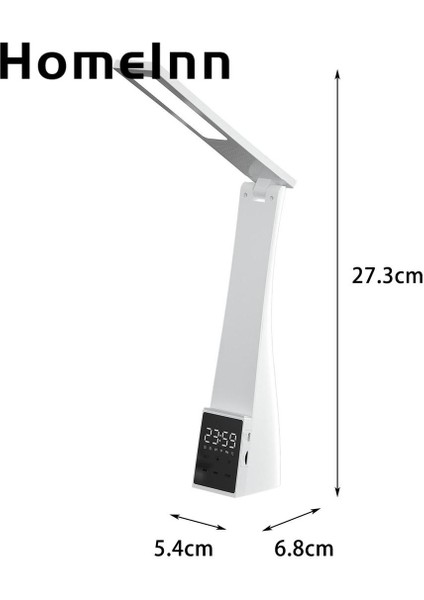 Homeınn Masa Lambası Kısılabilir Çok Fonksiyonlu LED Masa Lambası, Çalar Saat Hoparlörlü (Yurt Dışından)