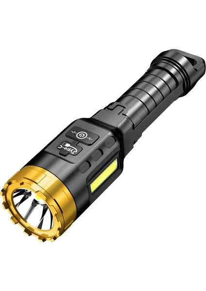 Süper Parlak Güçlü Işık Odaklama LED El Feneri Açık Taşınabilir Ev Dahili Pil Şarj Edilebilir Çok Fonksiyonlu Işık (Yurt Dışından)