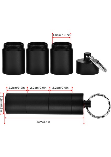 Hayatta Kalma Şişesi Kullanıma Dayanıklı Mini Hafif Kolay Taşıma 3 Ayrı Bölme Yürüyüş Tırmanma Dış Mekan Için Tasarım Hap (Yurt Dışından) indirimleri