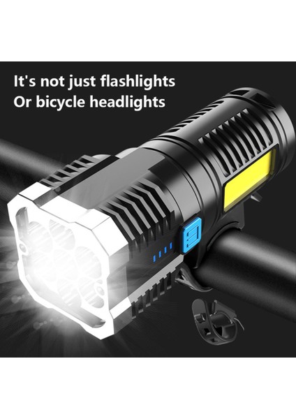 7led Far Torch Taktik Işık Ultra Güçlü LED El Feneri Şarj Edilebilir Taşınabilir Bisiklet Güçlü Işık USB Şarj Edilebilir Açık (Yurt Dışından)