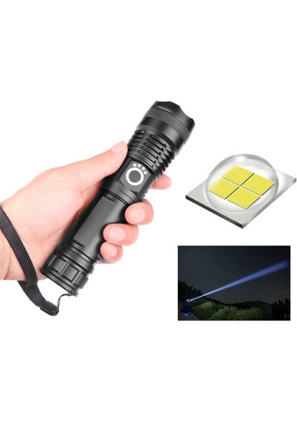 El Feneri 1000 Lümen Xlamp XHP50 Güçlü Işık Depreme Dayanıklı USB Zoom LED El Feneri Özellikleri (Yurt Dışından)