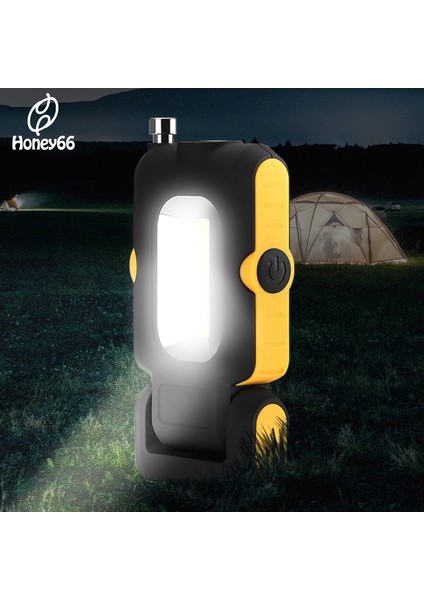 Taşınabilir Aydınlatma 3 Modlu Mini El Feneri Taşınabilir Cep Lambası USB Açık Kamp Çalışma Işığı (Yurt Dışından)