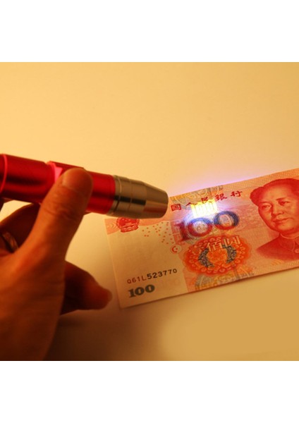 Mini LED El Feneri 365NM Muayene Lambası USB Şarj Uv Torch Işığı - Siyah (Yurt Dışından)