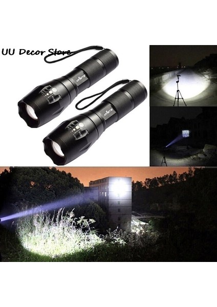 T6 Taktik Askeri LED El Feneri 980000LM Yakınlaştırılabilir 5 Modlu Pilsiz (Yurt Dışından)