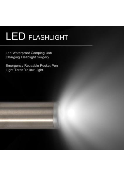 LED Su Geçirmez Kamp USB Şarj El Feneri Sarı Işık (Yurt Dışından) fırsatları