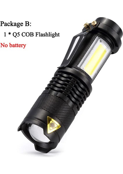 LED El Feneri 2000LM Q5 Mini LED El Feneri Torch AA/14500 Ayarlanabilir Zoom Odak Torch USB T6 Flaş Işığı 18650 Penlight (Yurt Dışından)