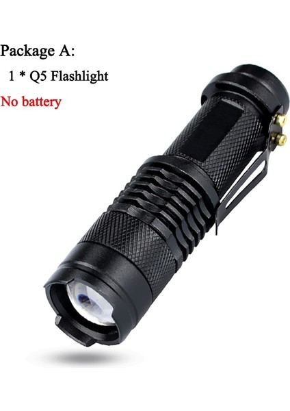 LED El Feneri 2000LM Q5 Mini LED El Feneri Torch AA/14500 Ayarlanabilir Zoom Odak Torch USB T6 Flaş Işığı 18650 Penlight (Yurt Dışından)