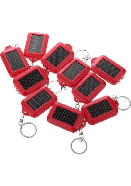 Flyeer 10X Mini Güneş Enerjisi Şarj Edilebilir 3led El Feneri Anahtarlık Işık Torch Halkası Yeni - Kırmızı (Yurt Dışından)