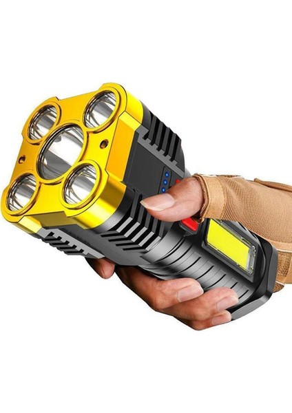 LED El Fenerleri Güçlü Işık Şarj Edilebilir Süper Parlak Edc Güçleri Torch Ömrü Su Geçirmez 1200 Mah Dış Mekan Çalışma Işığı (Yurt Dışından)