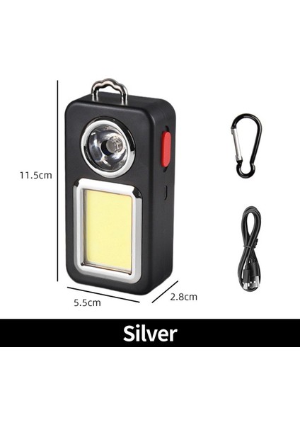 LED Mini El Feneri Cob Çalışma Işığı Su Geçirmez Acil Güvenlik Lambası Şarj Edilebilir Anahtarlık Kamp Işık (Yurt Dışından)