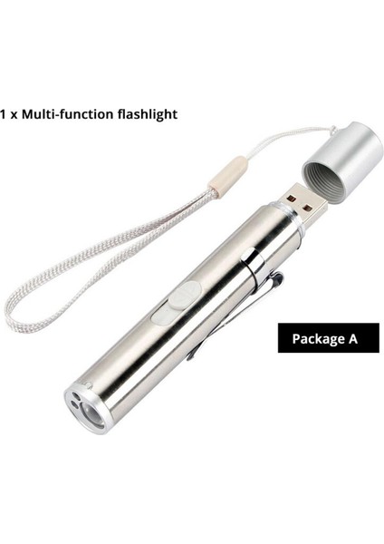 Çok Fonksiyonlu Şarj Edilebilir LED El Feneri Uv Torch Ultra Viole Işık Lazer Işaretçi Komik Kedi Oyuncak Ev, Çocuk Için Uygundur (Yurt Dışından)