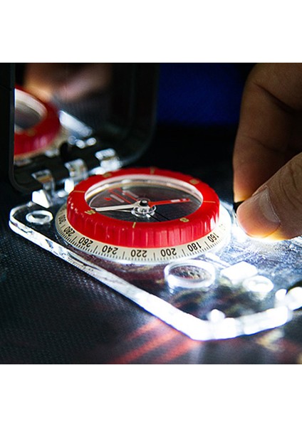 LED Işıklı Çok Fonksiyonlu Aydınlık Pusula Taşınabilir Su Geçirmez Pusula-Siyah&şeffaf&kırmızı (Yurt Dışından) modelleri