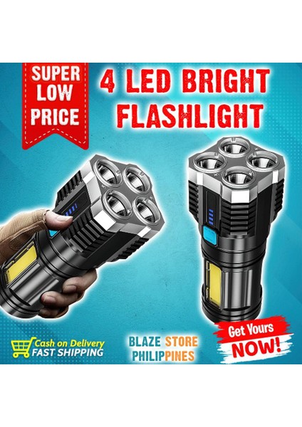 【rongcai】 USB Şarj Edilebilir Ultra Parlak Torch Işığı 4 Mod Projektör LED Taktik El Feneri Ultra Parlak F (Yurt Dışından)