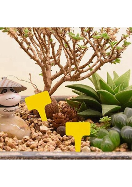 100 Adet Suya Dayanıklı Plastik Bitki Etiketleri T Tipi Fidanlık Bahçe Etiketleri (Sarı) (Yurt Dışından) fırsatları