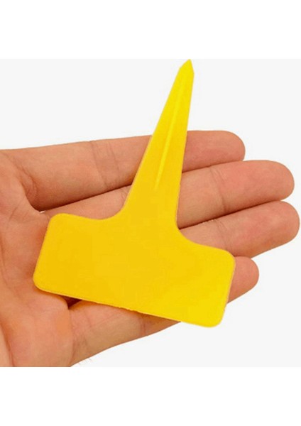 100 Adet Suya Dayanıklı Plastik Bitki Etiketleri T Tipi Fidanlık Bahçe Etiketleri (Sarı) (Yurt Dışından) indirimleri