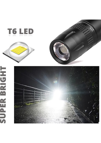 Mını Süper Parlak LED El Feneri T6 Lamba Boncuk Su Geçirmez LED Torch Kullanın Aa Pil ile Çalışır Dış Mekan Kullanımı Için Uygundur (Yurt Dışından) indirimleri