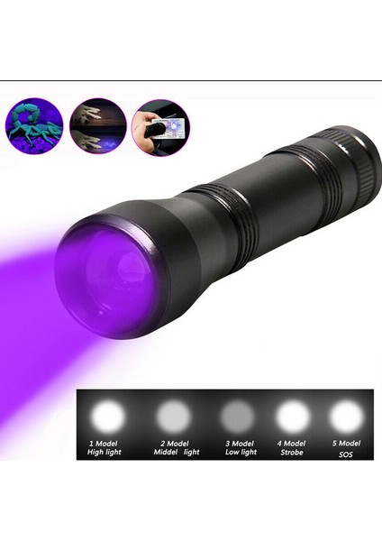 6000LM Uv El Feneri ve LED Orch Menekşe Işık Uv Zoom Flaş Işığı (Yurt Dışından)
