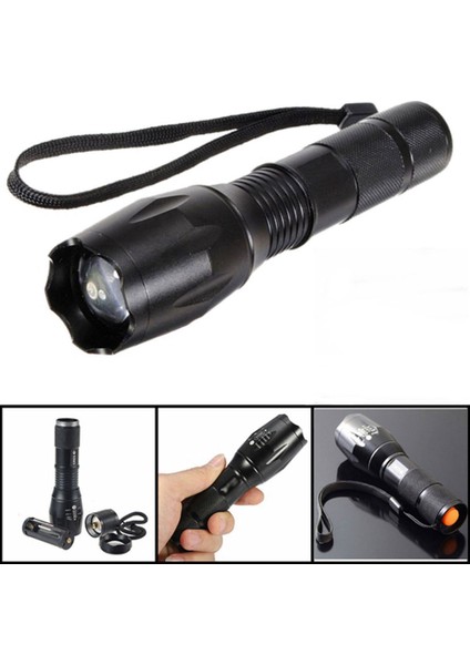 5 Mod LED Alüminyum Alaşımlı Zumlanabilir El Feneri Torch Açık Kamp Lambası (Yurt Dışından)