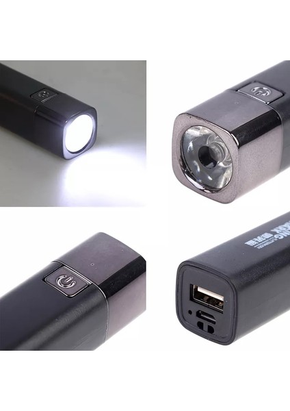 [fun Lıve] LED Güçlü Işık Şarj Hazinesi El Feneri USB Şarj Edilebilir Mini Taşınabilir Ultra Parlak Ev Uzun Menzilli Dış Aydınlatma (Yurt Dışından)