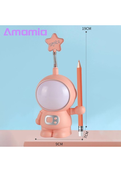 Amamia Astronot Gece Lambası Titreşimsiz Astronot Tarzı Kalemtıraşlı LED Okuma Lambası (Yurt Dışından)