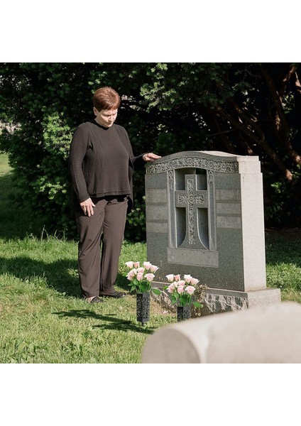Paket Mezarlık Vazo Mezar Taşı Çiçek Standı Anıt Mezar Taşı Dekor Mezarlık Çiçek Konteyner Kazık Drenaj Deliği (Yurt Dışından) fırsatları