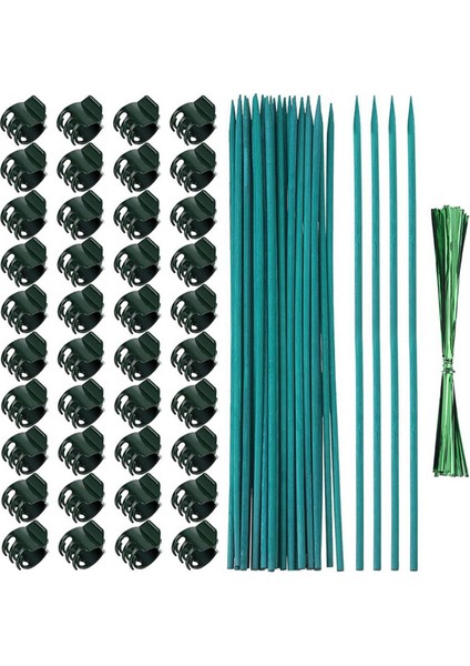40 Parça Orkide Klipsi Plastik Bahçe Tesisi Klipsi, 20 Parça Bitki Destek Kazığı, 20 Parça Metalik Büküm (Yurt Dışından)
