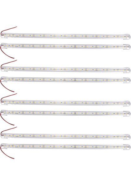 8 Adet Alüminyum Alaşımlı Sert LED Şerit Çubuk Işık Su Geçirmez 12V 50CM Beyaz (Yurt Dışından)