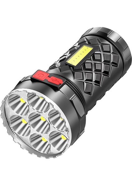 Süper Parlak El Feneri Ultra Güçlü LED Torch Işığı Şarj Edilebilir Cob Yan Işık 4 Mod Açık Hava Macerası 3'ü 1 Arada El Feneri (Yurt Dışından)