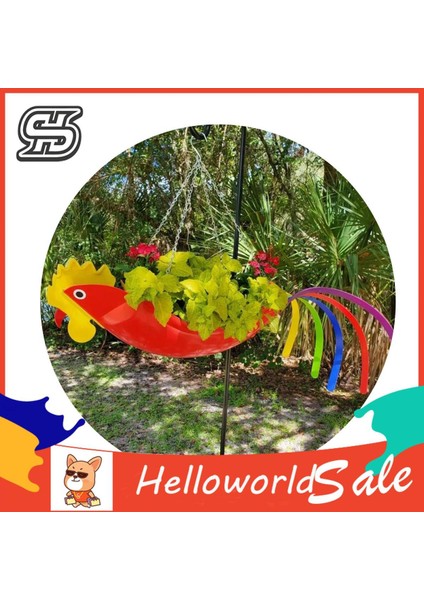 Helloworld Saksı Geniş Uygulama Asılı Papağan Ekici Bitkiler Saklama Kabı (Yurt Dışından)