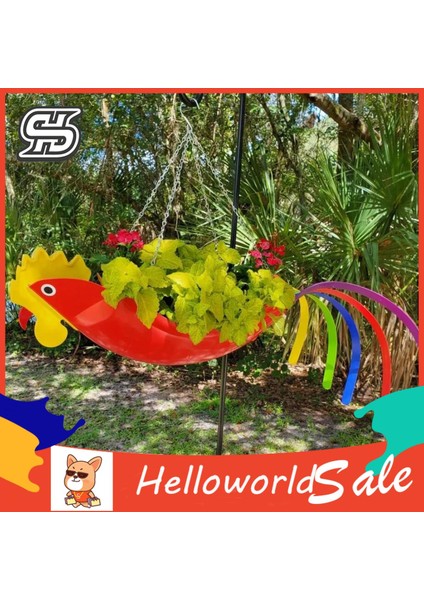 Helloworld Saksı Geniş Uygulama Asılı Papağan Ekici Bitkiler Saklama Kabı (Yurt Dışından)