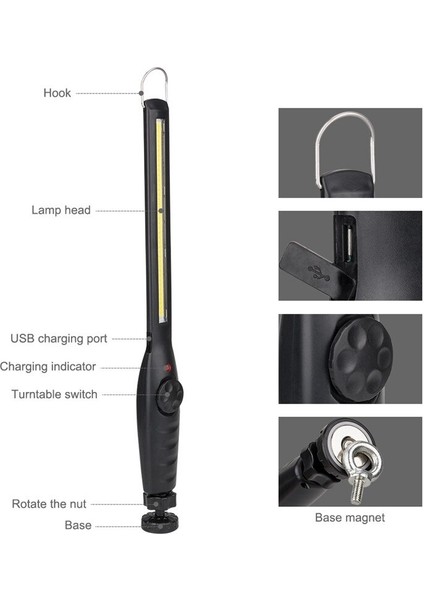 USB Şarj Edilebilir LED Çalışma Işığı Torch 1 * Işık Şeridi El Feneri Dokunmatik Gece Işıkları Lamba Kullanarak Araba Styling LED (Yurt Dışından)