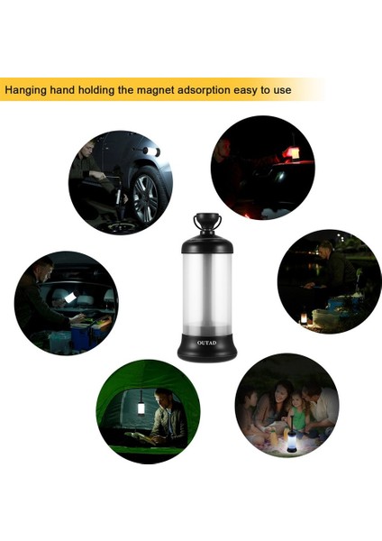 Outad Taşınabilir Şarj Edilebilir Manyetik Dış Mekan LED Araca Monte Seyahat Işığı (Yurt Dışından) indirimleri