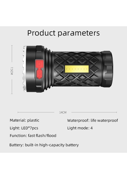 Süper Parlak El Feneri Ultra Güçlü LED Torch Işığı Şarj Edilebilir Cob Yan Işık 4 Mod Açık Hava Macerası 3'ü 1 Arada El Feneri (Yurt Dışından) indirimleri
