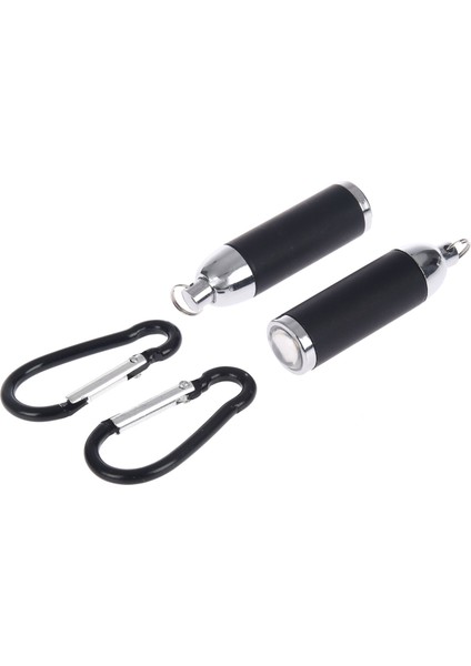 Flyeer Ultra Parlak LED Kamp El Feneri Mini Torch Lamba Işığı Anahtarlık Anahtarlık, Siyah 2 Adet (Yurt Dışından)