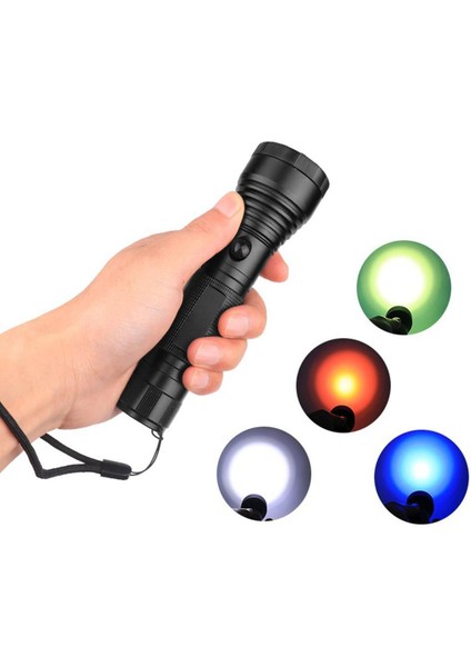 Yüksek Güç 4 Renk LED El Feneri Taşınabilir Kamp Işığı Acil Durum Sinyal Işığı (Yurt Dışından)